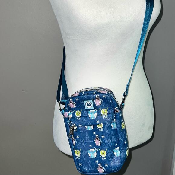 Disney Pixar Monsters Inc Buckle Down Crossbody Bag AOP SULLEY MIKE AND BOO NWOT - Picture 9 of 9